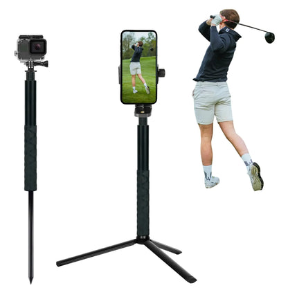 Golf Tripod and Monopod Selfie Stick with Ground Spike Stake Golf Swing Analyzer Phone Holder Golf Tripod Phone Holder Stake Stick for Recording Golf Swing Phone Tripod for Golf Swing Training Aid